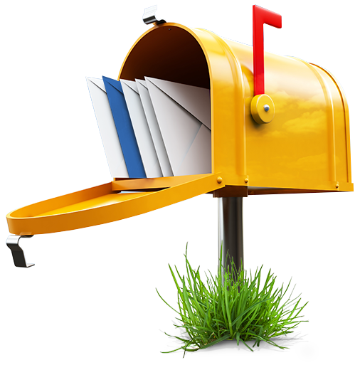 gelber briefkasten mit briefen